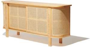 Modern Europe Design Kitchen Cabinets New Wood <strong>Wicker</strong> Cupboard <strong>Sideboard</strong> with Cane Dining Furniture - Product Image 3