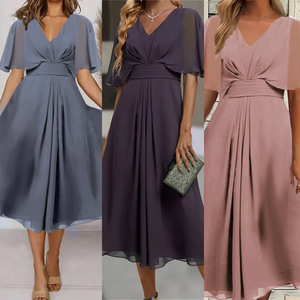 <span class=keywords><strong>Abito</strong></span> <span class=keywords><strong>da</strong></span> <span class=keywords><strong>sera</strong></span> elegante <span class=keywords><strong>da</strong></span> donna con stampa personalizzata su richiesta, motivo foglie, stile vintage, per lavoro e occasioni speciali 2026 - Product Image 6