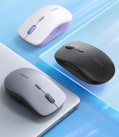 Ratón Inalámbrico Ergonómico UGREEN 2.4G, Ratón Silencioso para Ordenador con Receptor USB, 4000 DPI, Ratón Inalámbrico (BT5.0 y 3.0), 4 Ajustes