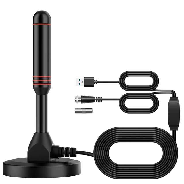 4K 1080P HD Digital TV Antenna with Amplifier 250+ Miles Long Range Reception Indoor Outdoor HDTV Antenna with Magnetic Base