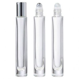 Botella de Vidrio Transparente de 10 ml para Perfume, Cilíndrica, Delgada, con Fondo Grueso y Cuadrado, con Serigrafía para Aceites Esenciales - Product Image 5