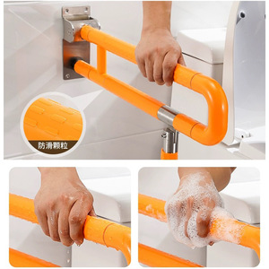 Barre d'appui WC en acier inoxydable en forme de U, capacité de charge 150 kg, antidérapante, pour la sécurité de la salle de bain - Product Image 5