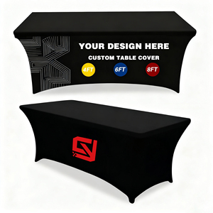 Hot Selling Good Quality Custom Made Polyester Dust Proof Stretch Spandex <strong>Table</strong> Cover <strong>Table</strong> <strong>Cloths</strong> for Trade Show - Product Image 1