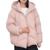 Veste d'hiver réversible imperméable personnalisée pour femmes, avec capuche tendance, doublure en nylon, logo et détails boutonnés