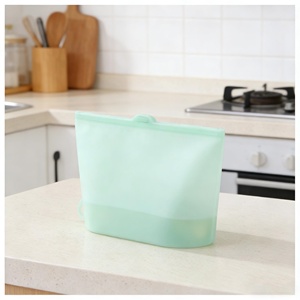 New Arrival Customized Logo Transparent Eco Friendly Reusable Silicone Food <b>Storage</b> <b>Bags</b> Dishwasher Safe Waterproof - Product Image 4