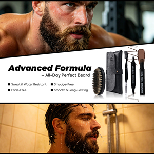 NIZORICK Kit Penna Riempitrice per <span class=keywords><strong>Barba</strong></span>, Polvere per <span class=keywords><strong>Barba</strong></span> Impermeabile, Trucco per <span class=keywords><strong>Barba</strong></span> più Spessa, Colorante per <span class=keywords><strong>Barba</strong></span> da Uomo - Product Image 3
