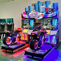 Équipement de jeu vidéo à grande échelle, course de motos double dynamique dans une nouvelle ville, simulation, salle de jeux commerciale à pièces
