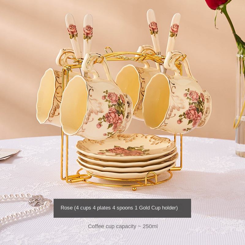 Roses (4 cups 4 saucers 4 scoops) rack