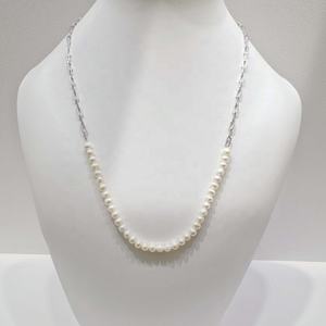 Collier de perles en argent sterling 925, prix d'usine, bijoux fins, cadeau pour meilleure amie, maman, collier vintage délicat, collier de mariée. - Product Image 5