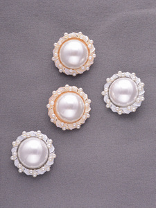 Nút Hợp kim kẽm Thanh Lịch Tinh xảo thủ công ngọc trai trung tâm lớn ngọc trai nhỏ xung quanh tăng cường sự tinh tế sang trọng cho - Product Image 5