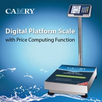 Balance électronique industrielle en acier inoxydable CAMRY 300 kg, plateforme de pesage avec calcul du prix, balance commerciale
