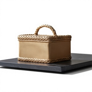 Unique Braided Rope Handle <b>Gold</b> Date And Dry Fruit Storage Box Luxury Snack Organizer Festive Gift Tin Container Wedding - Product Image 1