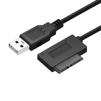 Usb a 7 + 6 13pin Slim Sata/IDE para Cd Dvd Rom Adaptador de cable de unidad óptica