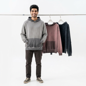 Sudaderas con capucha para hombre con gradiente de lavado ácido de gran tamaño personalizadas - Product Image 1