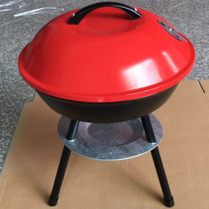 Barbecue portable de 14 pouces avec couvercle à verrouillage à 3 points pour la conservation de la chaleur, système de ventilation double, petit barbecue au <span class=keywords><strong>charbon</strong></span> de bois - Product Image 3