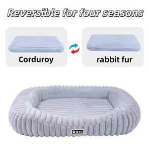 Camas para cachorros de lana de PANA con cubierta de cremallera extraíble, camas ortopédicas rectangulares para perros pequeños, medianos y grandes - Product Image 6