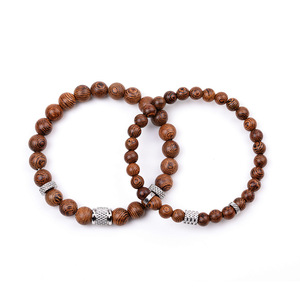 Conjunto <span class=keywords><strong>de</strong></span> Pulseras <span class=keywords><strong>de</strong></span> Moda para Parejas, con Cuentas <span class=keywords><strong>de</strong></span> Bola, Acero Inoxidable, Piedra Ojo <span class=keywords><strong>de</strong></span> Tigre, Ágata India, Ágata Púrpura Rayada, Unisex, Regalo - Product Image 4