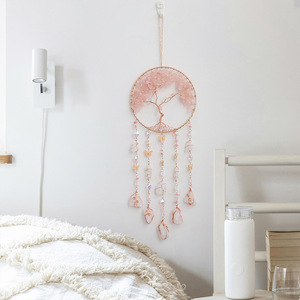 批发水晶碎石彩色玛瑙生命树捕梦网吊坠水晶风铃客厅装饰品 - Product Image 2