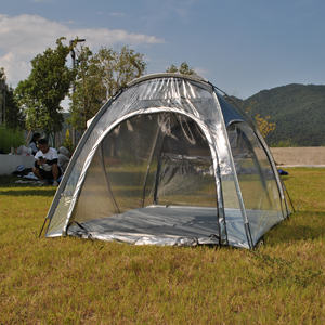 Tente de sport tout temps pour 2 à 4 personnes, tente à bulles transparente d'extérieur avec plancher en bâche imperméable pour la pêche sportive, le camping, les événements sportifs - Product Image 4