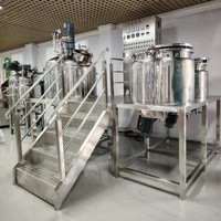 Homogénéisateur à cisaillement élevé entièrement automatique en acier inoxydable pour crème, machine d'émulsification sous vide pour cosmétiques et crèmes pour le visage