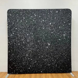 8*8ft Custom Double Side Printing Black Gold Tension Fabric Pillow Case <strong>Photo</strong> <strong>Booth</strong> Exhibition Backdrop Display Stand