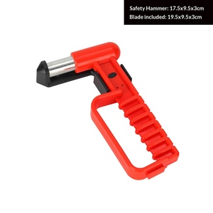 Marteau de sécurité multifonctionnel spécial pour échapper à la vie, briser le verre, sécurité incendie, rouge noir, acier au carbone, brise-vitre d'urgence pour voiture, bus - Product Image 4