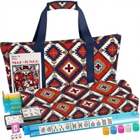 Sac de transport Mahjong 3-en-1 durable, imprimé en couleur, écologique et personnalisable, grand sac fourre-tout pour accessoires de jeu de table