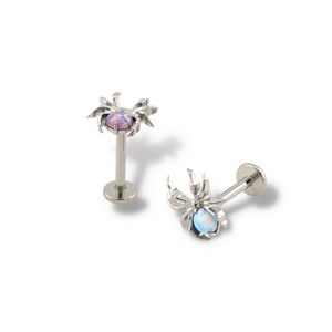 Boucles d'oreilles pendantes en opale en forme d'araignée, en alliage de titane, serties de griffes, bijoux de mode pour soirée - Product Image 4