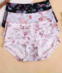 Culotte imprimée en soie glacée féminine mince grande taille slip confortable respirant pour femme - Product Image 2