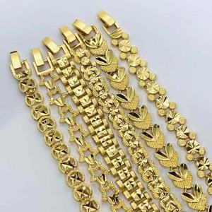 JXX Wholesale Gold Bracelet Women Jewelry 24k Gold Plated Brass Jewelry for Women Bracelet Button Watch Chain - Product Image 3