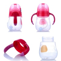 Nouveau bébé produits d'alimentation 210ml/7oz 3 en 1 dessin animé mignon en plastique bébé biberon PP Biberon sans BPA en gros