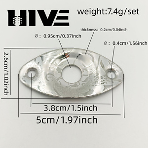 HIVE Teknologi Anti Korosi Baja Tahan Karat yang Luar Biasa, Dekorasi Penutup Jack Audio Gitar Elektrik Model Cat-eye, Penutup Jack Bass - Product Image 2