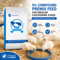 Aliment composé de haute qualité SAIK à 5 % pour la phase de poussage des poulets de chair et favorisant la croissance et le développement des poussins de chair