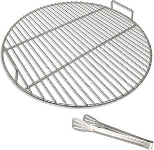Grille de <span class=keywords><strong>barbecue</strong></span> en acier inoxydable 304 chromé, antiadhésive, soudée, avec poignées, diamètre 44,5 cm, <span class=keywords><strong>47</strong></span> cm/18,5 pouces, pour <span class=keywords><strong>barbecue</strong></span> au charbon de bois - Product Image 1