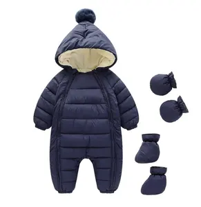 100% bio couette bébé nouveau-né infantile vêtements barboteuse pyjamas unisexe couleur unie hiver body combinaison avec chaussures