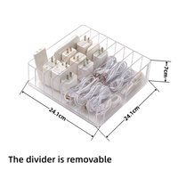 Boîte de rangement transparente amovible pour chargeurs et câbles, pour blocs de charge/câbles USB/petits objets