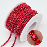 Rollo de diamantes de imitación 3D de 10 yardas al por mayor, cadena de diamantes de imitación de cristal de 3mm, diamantes de imitación sueltos para coser, accesorios de ropa para bolsos