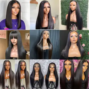 Rambut palsu Vietnam mentah renda rambut palsu depan kutikula lurus tanpa lem Wig rambut manusia renda penuh Wig Frontal HD UNTUK WANITA HITAM