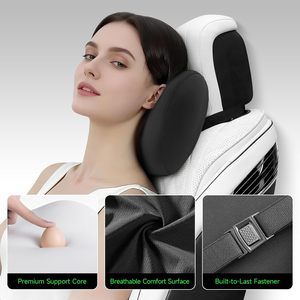 Aviation-Grade <b>Memory</b> <b>Foam</b> Car Seat Headrest <b>Cushion</b> Comfort Neck Pillow with Lumbar Support Ventilation Cotton Driving <b>Cushion</b> - Product Image 3