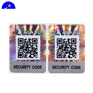 Étiquettes adhésives en papier synthétique anti-contrefaçon personnalisées en Chine, sensibles à la chaleur, changeant de <span class=keywords><strong>couleur</strong></span>, avec <span class=keywords><strong>code</strong></span> QR à gratter, holographiques 3D - Product Image 1