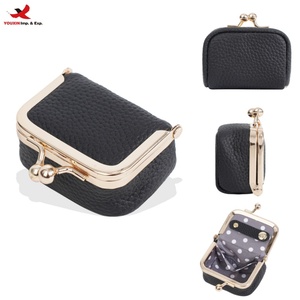 Monedero Mini Kiss Lock de Cuero PU Multicolor, Pequeño Portamonedas de Moda, Bolsa de Almacenamiento para Lápiz Labial y Auriculares, RTS, Pedido Mixto al por Mayor - Product Image 1