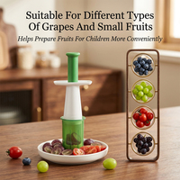 Outil de cuisine, gadget manuel pour couper les raisins, lames en acier inoxydable, coupe-fruits manuel pour cerise, tomate, fraise, petits fruits