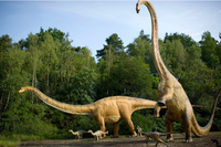 Sculpture de dinosaure Brachiosaurus animatronique grandeur nature personnalisée en métal, télécommandée électriquement, robuste, pour centres commerciaux