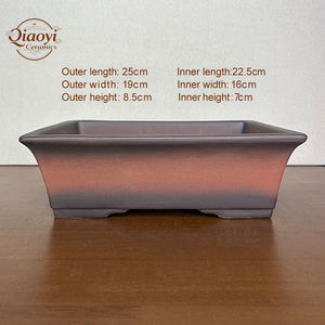 Maceta de Gres de Estilo Antiguo y Simple para Bonsái, Hecha a Mano en Horno, Macetas Rectangulares de Cerámica para Bonsái, Macetas y Jardineras - Product Image 2