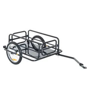 Two wheels 90L Poly Tray Bin Bicycle Cargo Trailer Folding Luggage Cart