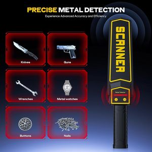 Detector de metales recargable con batería de 2000 mAh, indicador LED y alarma sonora y vibratoria para escaneo de seguridad pública - Product Image 1