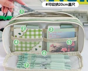 Étui en toile esthétique panda mignon, grande capacité, trousse à crayons kawaii pour adultes, pour l'école - Product Image 2