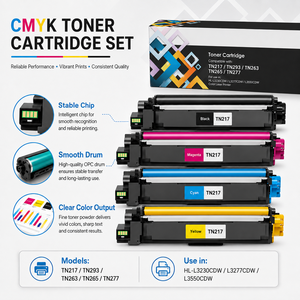 Cartucho de Tóner de Color Compatible Premium TN217 TN293 TN263 TN265 TN277 para Impresoras Brother DCP L3550CDW <span class=keywords><strong>HL</strong></span> <span class=keywords><strong>L3230CDW</strong></span> L3270CDW - Product Image 1