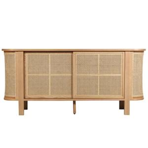 Aparador Contemporáneo de Ratán con Puerta Corredera, Mesa Consola, Mueble para el Hogar, <span class=keywords><strong>Bar</strong></span>, Sala de Estar, Entrada, Hotel o Apartamento - Product Image 3