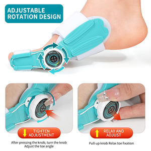 YNBG JZ40 Correcteur d'<span class=keywords><strong>hallux</strong></span> <span class=keywords><strong>valgus</strong></span> en ABS <span class=keywords><strong>pour</strong></span> hommes et femmes, avec bouton réglable, séparateur d'orteils, attelle, logo personnalisé, décompression du gros orteil - Product Image 1